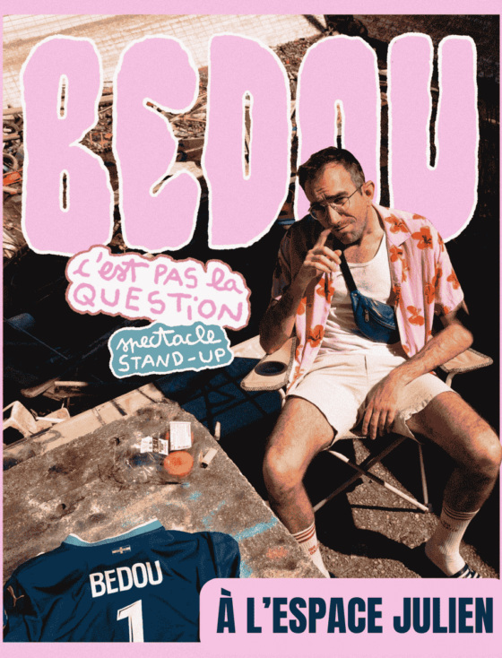Figure incontournable de la scène stand-up marseillaise, Bedou s’impose comme un monstre d’improvisation, maître incontesté de l’interaction avec le public.
