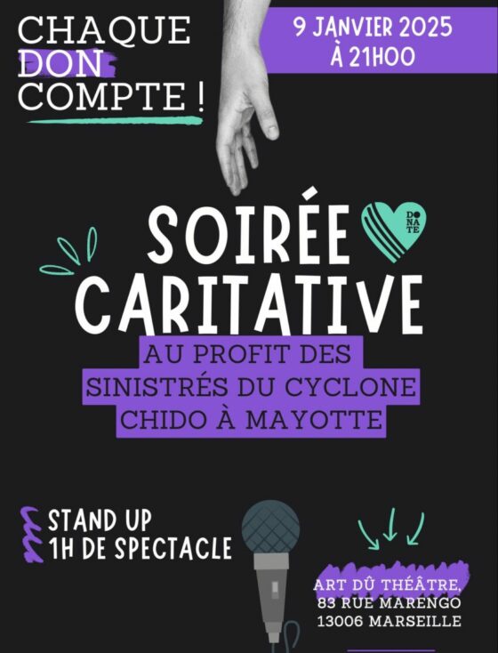 Tout est dans le titre ... Une soirée pour aider les personnes touchées par ce cyclone à Mayotte